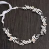 Le Liin Nupcial Floral Headband Bride Pearl Headpiece Acessórios de casamento de ouro jóias de jóias de jóias da dama de honra Boho