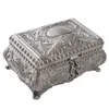 European Classical Metal Jewelry Box Traditional Exquisite Rose Carving Pattern Alloy Princess Jewellery Case Wedding Favors Three Size