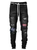 Heren Joggingbroek Sexy Patchwork Jeans Broek Casual Zomer Herfst Mannelijke Ripped Skinny Broek Slanke Moto Biker Potlood Broek X0621