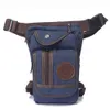 Canvas/Nylon Men Waist Pack Leg Drop Bags Motorcycle Crossbody Messenger Shoulder Belt Bum Male Hip Purse Pouch Thigh Fanny 210823