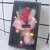 صندوق باقة صابون محاكاة زهرة الورد مع إضاءة LED للزينة والزفاف هدية تذكارية لعيد الحب لصديقة