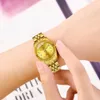 Montres à Quartz pour femmes, marque de luxe, mode diamant, en acier inoxydable, bracelet en maille dorée, 2020