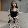 Casual Dresses Korean Design Sense, Long Love, Sash, Broken Flower Dress, Spring And Autumn, Salt Sweetness, Two Suits.