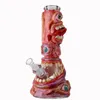 Bongs en verre de style Halloween Narguilés 7 mm d'épaisseur Bécher Bong Tuyaux d'eau de poulpe Tube droit Huile Dab Rigs Joint de 18 mm avec tige descendante diffuse