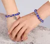 10 Teile/los 8mm Türkei Glas Bösen Blauen Augen Perlen Armbänder Hamsa Hand Charme Männer Frauen Mode Schmuck Freundschaft