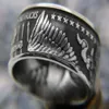 Minfi antigo Morgan Silver Ring meio dólar zero fxxks anel dos Estados Unidos da América7180108