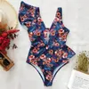 55off Sexy Ruffle Imprimer Floral One Piece Swimsuit Off the épaule Swimwear Women Solid Deepv Beachwear Bathing Fult Monkine You225325482