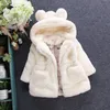 Kurtki zimowe ubrania dziewczynki Faux Fur Płaszcz polarowy kurtka ciepła snowsit z kapturem dzieci 039s wierzchnia 20986057708653