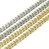 CZ Zircon 18K Gold Silver Plated Miami Alloy Cuban Link Chain Necklace Men Hiphop Jewelry