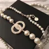 Necklace short pearl chain orbital necklaces clavicle chains pearlwith women's jewelry gift 02241S