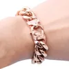 Xmas Gift Fashion 12 15MM Stainless Steel Rose Gold Color Cuban Curb Chain Mens Womens Bracelet Bangle Jewelry 7 -11 Ha189J