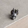 Broche de collier en argent sterling 925, style punk gothique non traditionnel, animal lapin, broche de collier