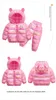 2021 neue LED-Licht Kinderkleidung Sets Winter Mädchen und Jungen mit Kapuze Baumwolle Daunenjacken Mantel-Hose Overalls Anzug für warme Kinderkleidung