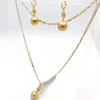 Collana e orecchini con ciondolo circolare in oro 18 k con timbro G F Set di gioielli regalo per feste Figaro Catena a maglia 600 3mm322H