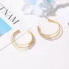 Hoop Huggie Metal Big Circle Geometric Multi-Layer Rhinestone Ear Ring Set Women's Earrings Printed C-formade tappar