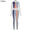 Nibber Drie-Color Stitching Ladies Suit Sports 2021 Woman's Mouwloze Vest Strakke Broek 2-Piece Comfortabele Streetwear Y0625