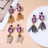 Déclaration Vintage Acrylique Long Boucles d'oreilles Boucles d'oreilles de haute qualité Crystal Bijoux Accessoires pour femmes
