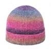 Mode Tie Dye Beanies Mössor För Kvinnor Ull Strikkad Vinter Varm Keps Män Hip Hop Caps Utomhus Bonnet Casual Hat