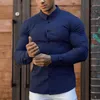 Chemises occasionnelles pour hommes Homme Utile Chemise Tendance Boutons Cardigan Colorie Solide Muscle Man