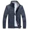 Cardigan Mannen Herfst Winter Warm Wol Cardigan Heren Trui met een rits Casual Knitwear Mannelijke Kleren Chompas Para Hombre 210809