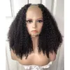 100% Unprocessed 250 Density Afro Kinky Curly Remy Human Hair U Part Wigs for Women Full Machine Made 1x3 1x4 Size Openning Off Black Wig With ComBS and Straps