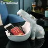 Ermakova Kolorowa żywica Hippo Statua Zwierząt Figurka Home Office Decoration 210607