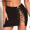 2021 Été Sexy Vêtements pour femmes européennes et américaines Slim-Fit à lacets Jupe fourreau fendue Femme Sexy Jupe serrée X0428