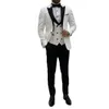 3 Pcs Slim Fit Wedding Tuxedos Jacket Vest Pants Customise Groom Groomsmen Suit Mens' Business Formal Wear