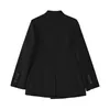 Casual Black Spring Blazer för kvinnor Notched Långärmad Sashes Koreanska Blazers Kvinna Mode Kläder Stil 210524