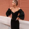 sexy pure V Neck off shoulder bodycon dress women dress spring club party night red Elegant midi dress vintage black