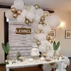 Ballong Garland Arch Kit Vitguld Latex Ballonger Tjej Pojke Baby Shower Bröllop Födelsedagsfest Decor Supplies Ballonger 210719