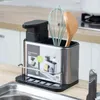 MULTIFUNCTIONELL KÖK SING WASHING Svamp Storage Rack Soap Dispenser Hand Rengöringsmedel Flask Organizer Stativhållare Hållare 211112