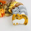 Cartone animato gatto pigro massaggiagengive BPA silicone alimentare gratuito giocattoli per la dentizione ciondolo masticabile regalo per baby shower accessorio infermieristico