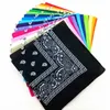 2021 Fashion Hip Hop 100% Bomull Bandana Square Scarf 54cm * 54cm Svart Röd Paisley Headband Tryckt för Kvinnor / Män / Pojkar / Tjejer Y1020