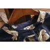 Vintage Floral Printed Knee Length Vestidos Spring Autumn Women Long Sleeve Corduroy Button Dress 7426 50 210417
