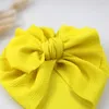 Tela de waffle sólido Sombrero bebé Big Bow Topknot Turban Bonnet Caps Solids Bebé Headwear para 0-5T Niños Niños Moda Horefaps