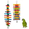 Other Bird Supplies 2Pcs Parrot Bell Building Block Hanging Cage Bite-resistant Climb Chew Toy Pendant Birdcage Accessories