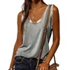 夏のヴィンテージTシャツの女性のファッションカジュアルストリートウェアVネックプラスサイズの女性緩いティーシャツ女性ノースリーブTシャツトップ210608