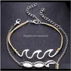 2pcsset enkla kvinnliga havsskal Anklets Beach Spindrift Seashell Foot Chain Weaving Wax Rope Charm Pendant Anklet Jewelry Gifts Ne3zt 5fikm