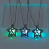 Naszyjniki wisiorek Vintage Kryształ Pięciogłowy Star Angel Glow W Dark Chain Naszyjnik Dla Kobiet Dziewczyny Urodziny Boże Narodzenie Biżuteria Prezent