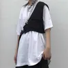 Kvinnors One Shoulder Tactical Vest Functional Hip Hop Chest Rig Bag Mens Vintage Justerbar Lutad Waistcoat 210910