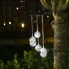 Lampes solaires LED suspendu Spinner Spinner Lights pour la décoration de jardin Carrelage de l'éolien extérieur de Noël Windbell Powered