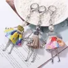 Keychains YLWHJJ Brand Cute Doll Key Chain Handmade Fashionista Dress Keychain For Women Beauty Fashion Statement Jewelry Ring