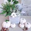 6/12Pcs Set Halloween Artificial Mini Pumpkins Foam White Thanksgiving Autumn Harvest Pumpkin Decorations Prop Y0829