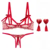 A nova virilha aberta Panty Courwear Set Mulheres Lingerie Sexy seduction Lingerie Aberto Peitos Pequenos Pequenos Peitos Push Up Bra X0526