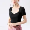 summer big neckline exposed clavicle top women's cherries red sexy deep v tight short-sleeved t-shirt women 210416