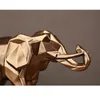 ASFULL Abstract Gold Elephant Statue Resin Ornaments Home Decoration accessories Gift Geometric Resin Gold Elephant Sculpture 210811