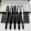 New Luxury Gift Pen High Quality Blue Crystal Top Rollerball Ballpoint Pen Office School Supplies Writing Smooth Fountain Pens With Serial Number