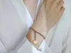 Rostfritt stål Hjärtformad Kärlek Charms Armband för Kvinnor Flickor Rolo Chain Silver Rose Gold 5mm 8 tum