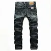 Trendy Nostalgic Frayed Jeans Men's Retro Vintage Straight Scratch Washed Black Jean Casual Mid-waist Youth Long Denim Pants 289u